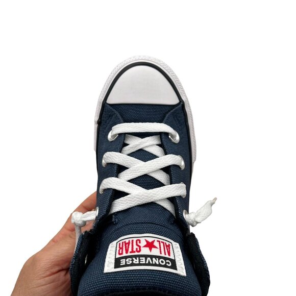 Converse Chuck Taylor All Star Youth Boy's Slip on Shoes Size 2 Navy Blue/ Black - Picture 6 of 12